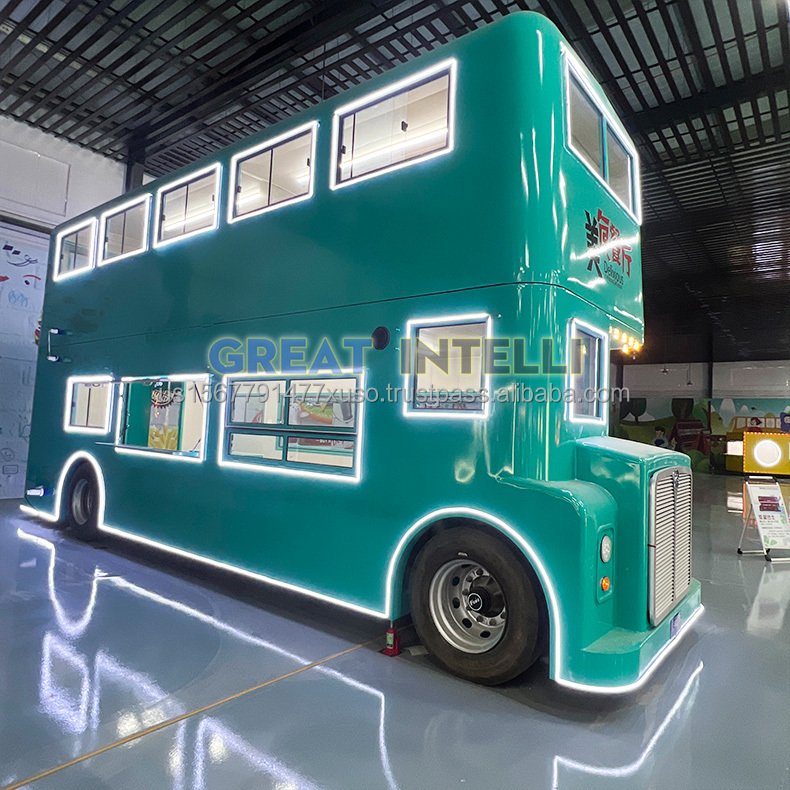 London New Double Decker Sleeper Food Bus Mobile Home KTV Luxury Parti Del Bus Di Setra Party Bus bar on Wheels Lights